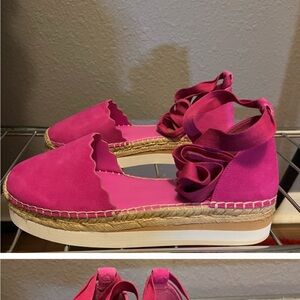 Vince Camuto Pink Espadrilles with Woven Sole